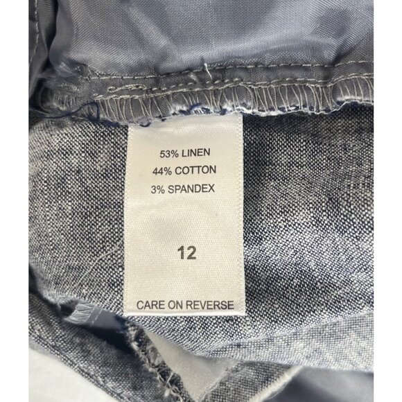 7th Avenue NY & Co  Linen Blend Pants Womens Size 12 Light Blue - Picture 7 of 8